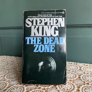 The Dead Zone by Stephen King 1980s Book Paperback RARE Blue Letters • Wear & Tear, Creased Spine • Vintage Horror Paperbacks