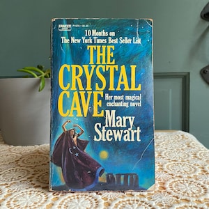 The Crystal Cave by Mary Stewart | Vintage Paperback Book Fawcett Crest | Gothic Paperback | Worm Paperback