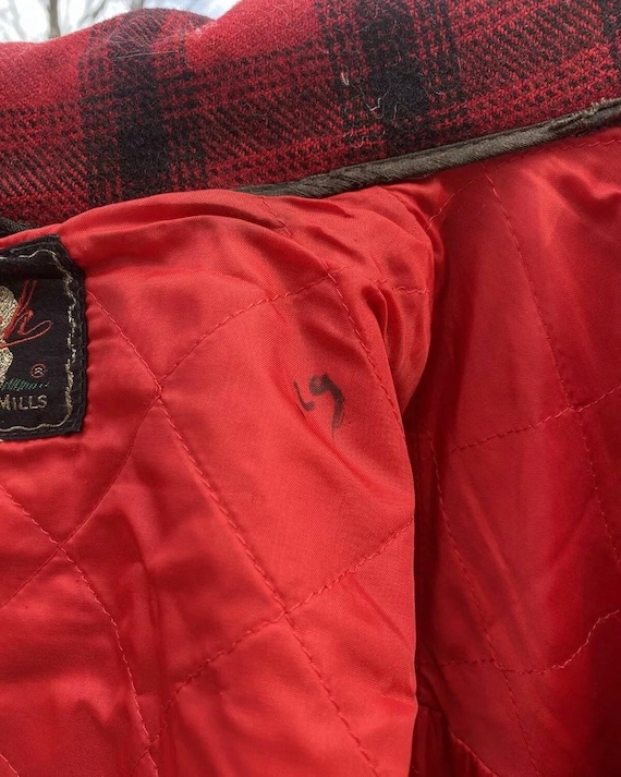 Woolrich Red Black Plaid Jacket Wool Mackinaw 195… - image 6