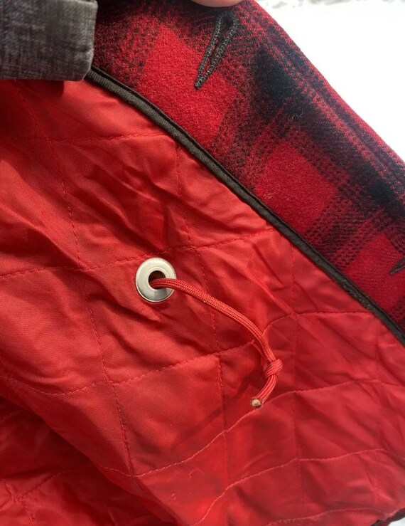 Woolrich Red Black Plaid Jacket Wool Mackinaw 195… - image 5