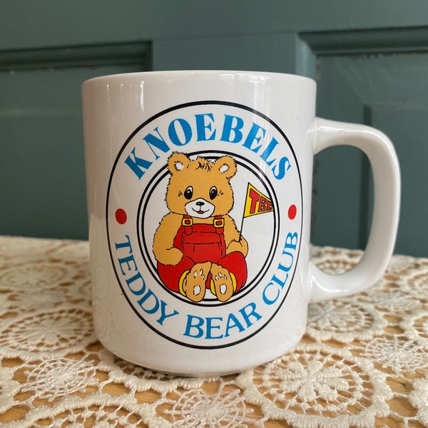 Vintage Knoebels Teddy Bear Club Mug | Vintage Pennsylvania Souvenir Amusement Park