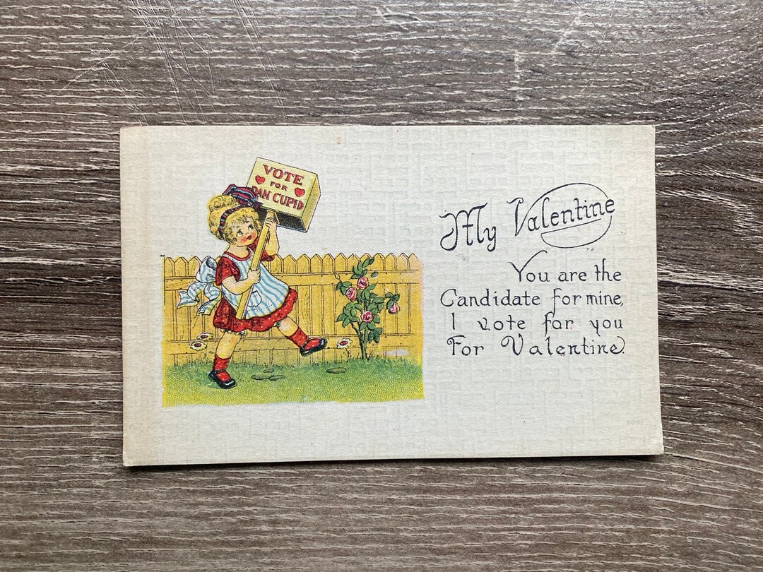 Suffrage/voting My Valentine Post Card - One Antique Valentine Postcard ...