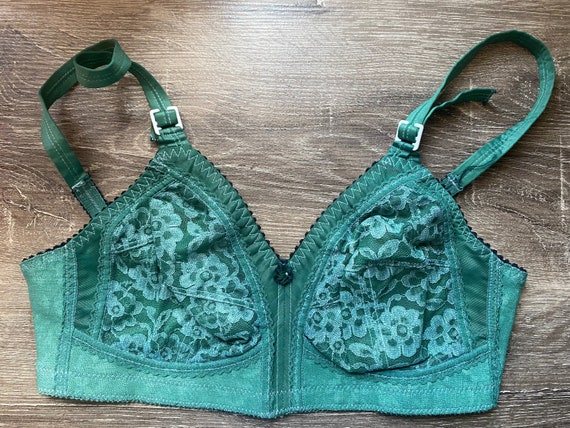 Green Vintage Bra Hand-dyed Forest Green Bra Tagged 36C 60s 70s Vintage Bra  Pinup Festival Wear Upcycled 