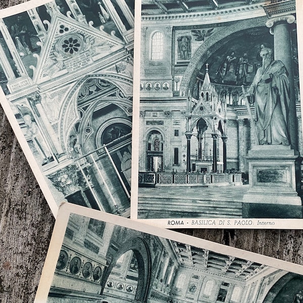 Antique Rome Postcards: Basilica Di S. Paolo | Unposted Antique Edwardian Vintage Postcard ITALY