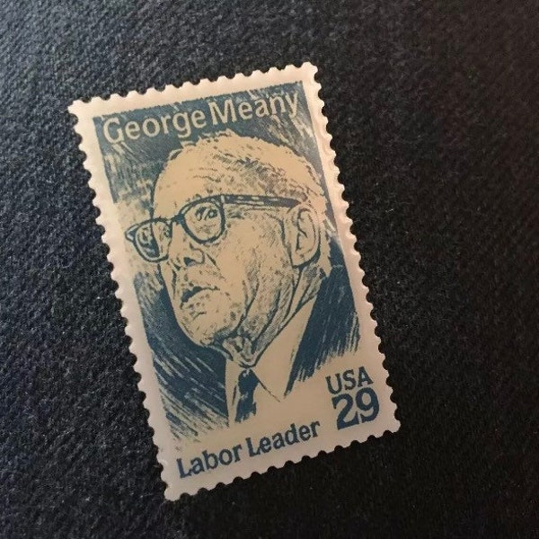 George Meany Labor Stamp Vintage Pin | Bastian Bros MPB PIU