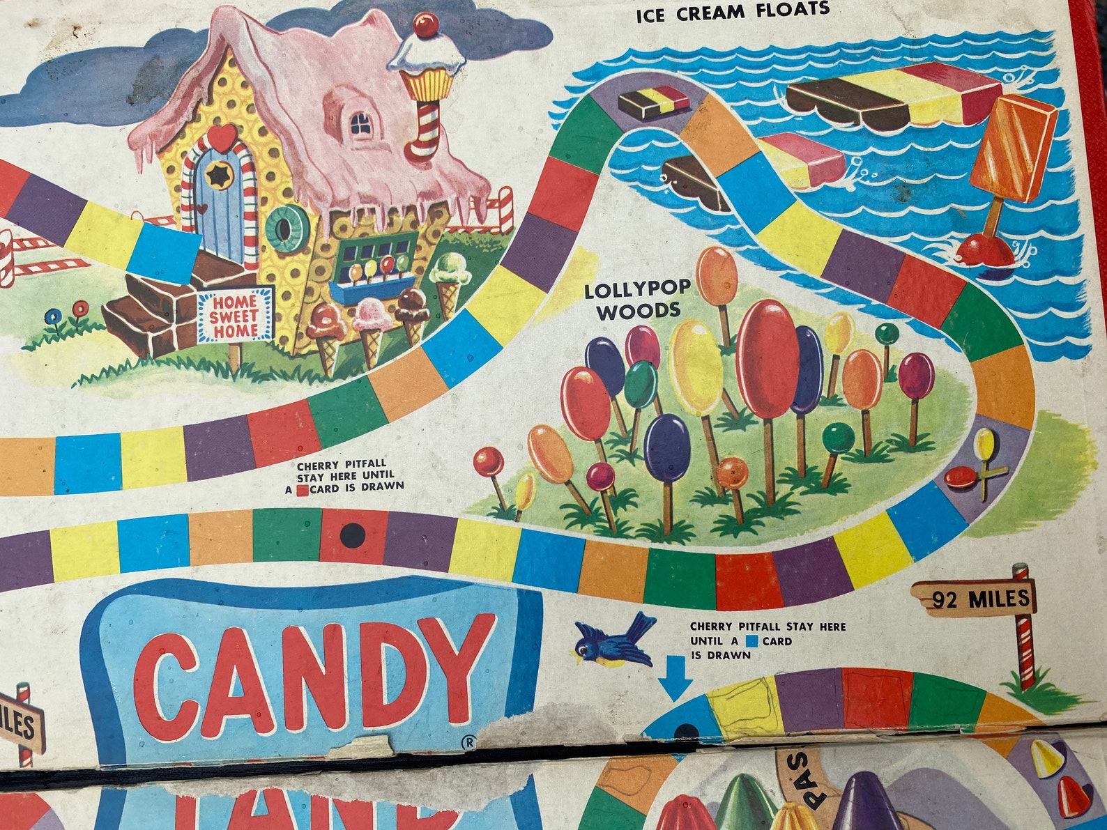 Vintage Candy Land BOARD ONLY 1950s1960s Crack Down Middle Etsy