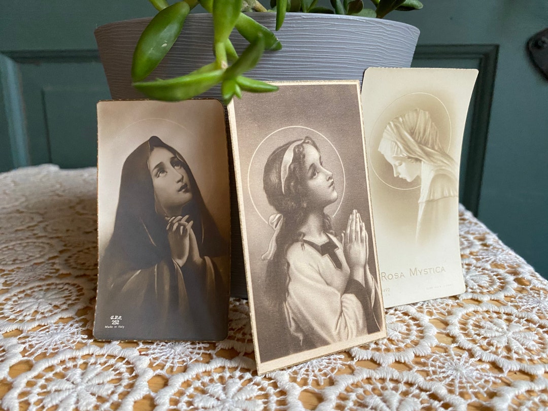 Vintage Catholic Ephemera Antique Prayer Cards Litho Saint Etsy