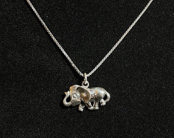 Elephant Necklace, 925 Sterling Sliver, Elephant Charm, Happy Elephant Necklace, Good Luck Necklace