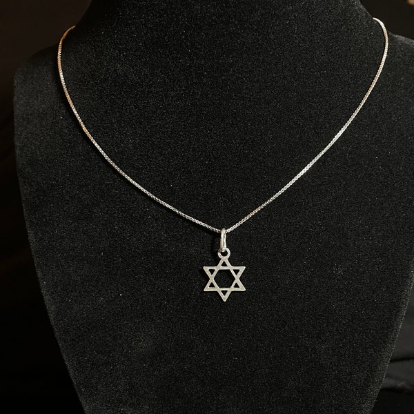 925 Sterling Silver Star of David Necklace, Jewish Necklace, Star Necklace