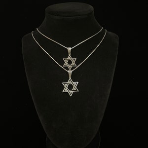 925 Sterling Silver Star of David Necklace, Jewish Necklace, Star Necklace