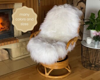 Sheepskin Cushion for Rattan Chair - Natural and Sustainable Home Decor  | Soft Sheepskin Fur Cushion for Chairs Comfortable Seating