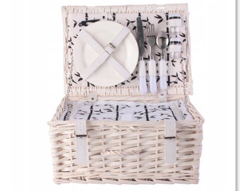 PICNIC BASKET, personalized picnic basket, 2 person, picnic basket with equipment and thermal bag, personalized company gifts,