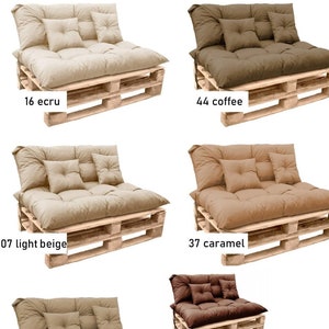 Beige Outdoor Cushions for pallet furniture | Couch Cushions Set |  Custom seat cushions | Patio Cushions | Custom Ecru bench cushions