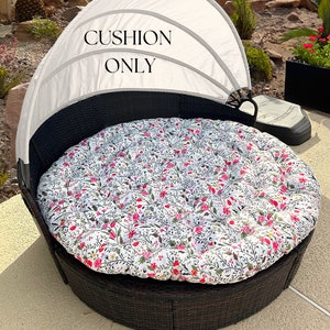 Sun Island Lounge Cushion | Round Seat Cushion for Bed Lounger | Round Garden Patio Water Resistant Pillow | Cushion for Garden lounge chair