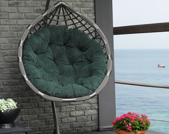 Coussin pour chaise hamac | Coussin de chaise Egg | Oreiller rond pour chaise oeuf suspendue | COUSSIN SEULEMENT | Oreiller de balançoire extérieur porche intérieur