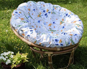 Zippered Outdoor Papasan Cushion Cover ONLY | Waterproof Cushion Slipcover | Machine Washable Outdoor Pillowcase for Papapasan Cushion