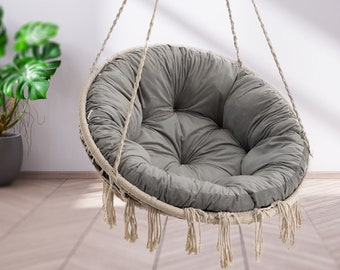 Pillow for Macrame Hanging Chair | Velvet round  Cushion for hanging chair | Boho Scandinavian style pillow | Pillow for swing chair