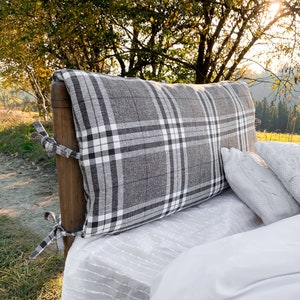 Headboard  Bed Pillow  - Velvet Cotton Corduroy -  Custom Backrest Pillow -  king headboard - queen headboard - long bed pillow