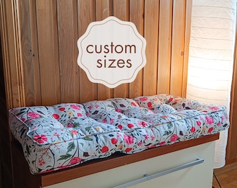 Custom Bench Cushion - Tufted Window bench cushion - Indoor Outdoor Bench Cushion - floor sofa -  floor cushion