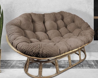 Double Papasan Corduroy Cushion | Replacement Mamasan Chair Cushion |  Pillow Chair Pad for Patio Balcony Living Room Indoor
