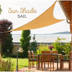 Voile d'ombrage triangulaire durable avec kit de montage | 6 m / 236 pouces | Auvent d'extérieur pare-soleil Oxford pour patio | Auvent imperméable en tissu pour ombrières de jardin