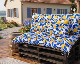 Pallet Sofa Cushions Set (Cushions Only) | Water Resistant Seat Cushions | UV Resistant Cushions | Patio Sofa Cushion Replacement |