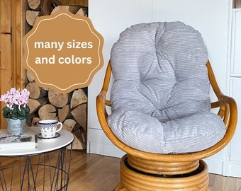 Handmade Corduroy Cushion ONLY for Rattan Chair - Soft and Stylish | Corduroy Seat Soft Cushion Handcrafted and Durable