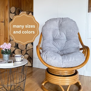 Handmade Corduroy Cushion ONLY for Rattan Chair - Soft and Stylish | Corduroy Seat Soft Cushion Handcrafted and Durable