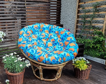 CUSHION for papasan chair | Water Resistant FABRIC | Papasan Outdoor cushion | Pillow for swing | Garden Patio Hanging Chair Cushion