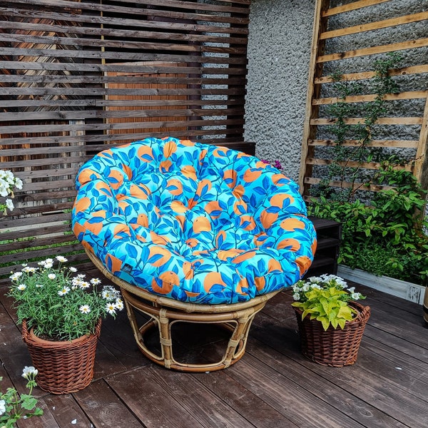 CUSHION for papasan chair | Water Resistant FABRIC | Papasan Outdoor cushion | Pillow for swing | Garden Patio Hanging Chair Cushion