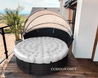 Coussin de salon Sun Island | Coussin d'assise rond pour chaise longue | Oreiller rond résistant à l'eau pour terrasse de jardin | Coussin pour chaise longue de jardin