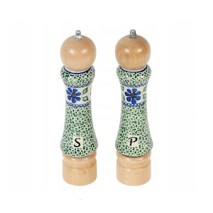 Ceramic grinder and salt mill, pepper grinder, beautifully decorated, practical gift, beautiful table decoration, ceramic grinder