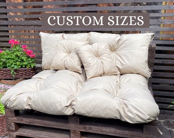 Custom Couch Seat Cushions | Outdoor Cushions Set | Bench Seat Cushions | Water Resistant Cushions for Pallet Furniture | Patio Cushions