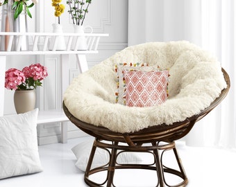 Shaggy papasan armchair cushion, fluffy cushion for papasan chair, shaggy round pillow, pillow for swing, hanging chair, different coluors