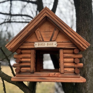 XXL bird feeder | beautiful decoration | feeder for the birds | birdhouse | Wooden solid large bird feeder |