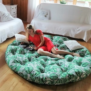 Round Cushion Extra Large Size | reading nook cushion | Floor Seating | Tufted Pillow |Garden Floor Balcony |  floor cushion couch