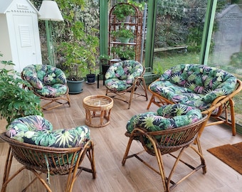 CUSHIONS for rattan sofa and chairs, garden cushion set for sofa bamboo wicker rattan chairs, for ottoman, outdoor patio cushions