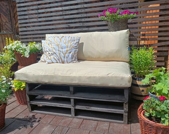 Outdoor Pallet Cushions SLIPCOVERS | Washable & Zippered pillowcases | Pallet Bench Slipovers | Water Resistant Loveseat Cushion Pillowcases