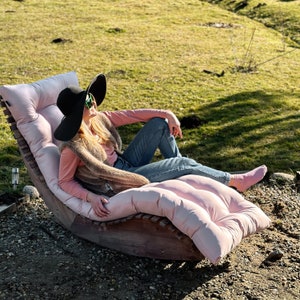 Coussin pour chaise longue d'extérieur | de chaise avec attaches, résistant aux intempéries et à la décoloration | Fauteuils inclinables de patio Coussins pour pelouse et piscine