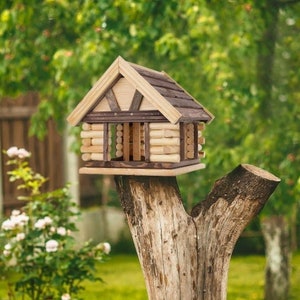 XXL bird feeder | beautiful decoration | feeder for the birds | birdhouse | Wooden solid large bird feeder |