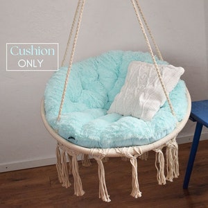 Cushion for Macrame Hanging Chair | Shaggy Boho Seating Pillow for Egg Chair |Handmade Shaggy Cushion | Pillow for Marame Swing | Colors