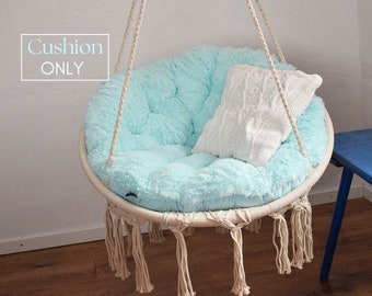 Cushion for Macrame Hanging Chair | Shaggy Boho Seating Pillow for Egg Chair |Handmade Shaggy Cushion | Pillow for Marame Swing | Colors