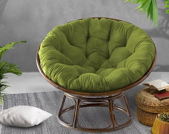 PAPASAN Almohada redonda / Cojín de silla de ratán / 130 cm / almohada para silla colgante / varios colores y tamaños / almohadas bajo pedido