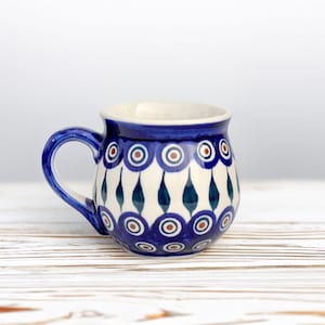 Boleslawiec Ceramic polish stoneware | tea coffee mug folk cup | Bunzlau pottery | housewarming Gift | Christmas Gift | Hand Painted Mug |