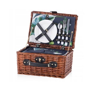 PICNIC BASKET, personalized picnic basket, 2 person, picnic basket with equipment and thermal bag, personalized company gifts,