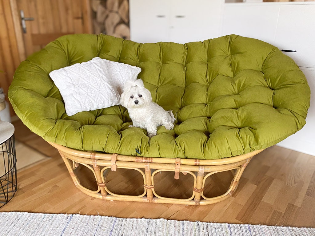Cushion for DOUBLE Papasan Sofa Mamasan Soft Overstuffed Velvet Pillow Wicker Vintage Chair Pillow Rattan Chair Replacement Cushion Etsy