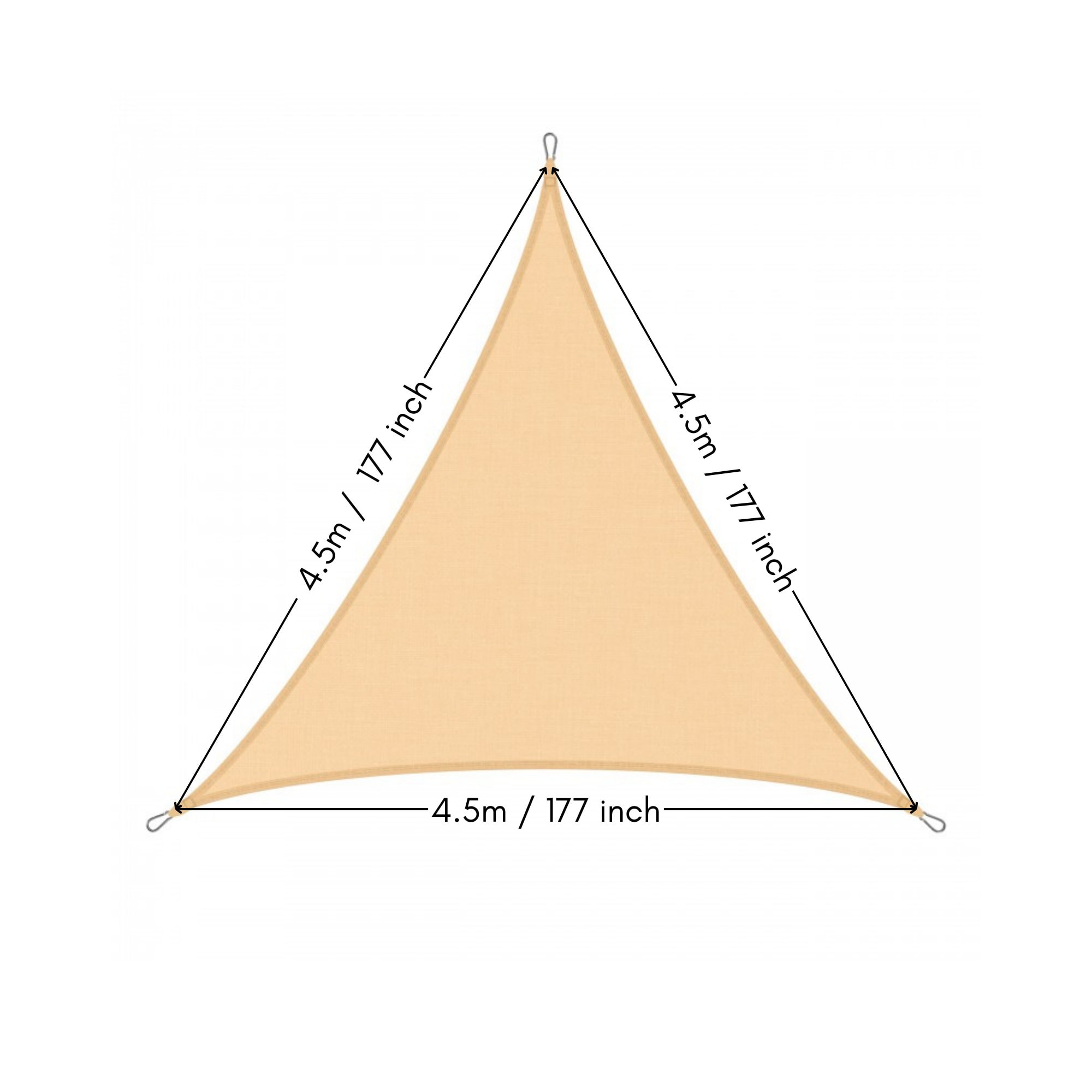 W0REE Vela Ombreggiante Impermeabile Tenda A Vela Triangolare 95% Protezione UV Poliestere Oxford, Tenda Da Sole Per Esterno,Nero,4x4x4m - 10