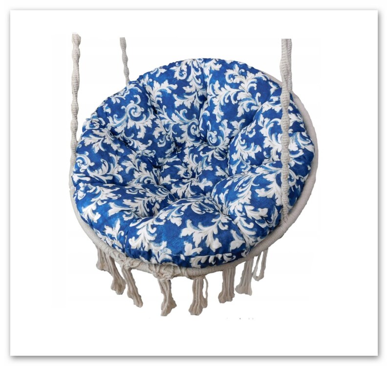 Round Cushion Hanging Chair Papasan Cushion Garden Swing Etsy
