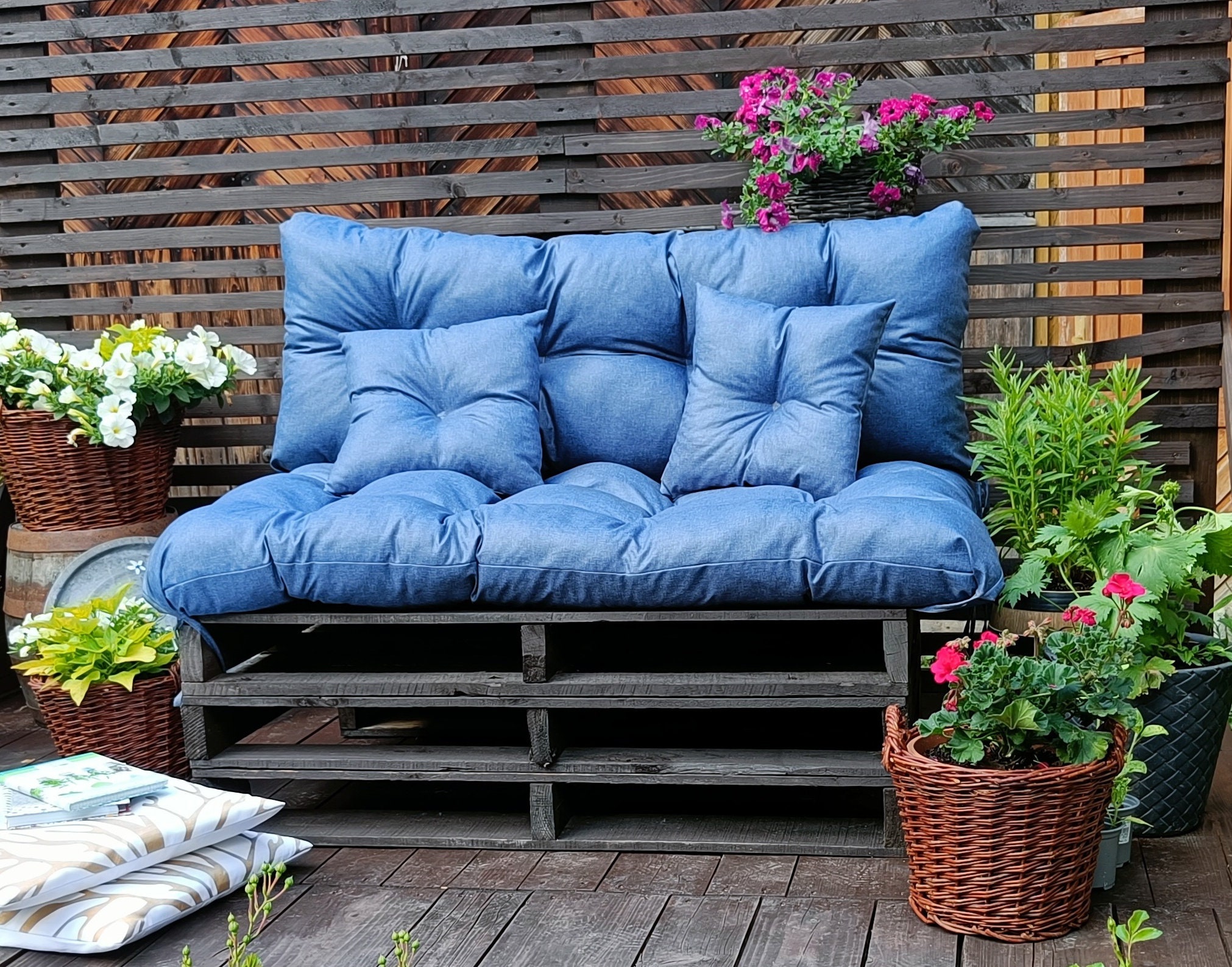 Coussins de banc personnalisés Ensemble de coussins de palette Coussins en  tissu résistant à l'eau pour meubles en palette Coussins de banc  d'extérieur Coussins de siège -  France