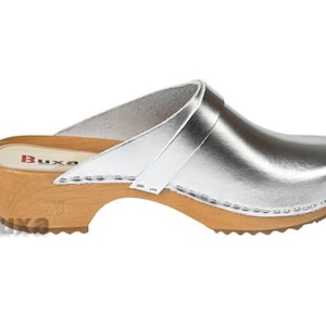 Swedish women&#39;s clogs, natural leather clogs, silver clogs Moccasins Wooden clogs Women&#39;s Boots Women&#39;s loafers, Orthopedic clogs shoes